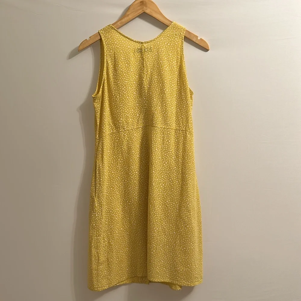 Yellow Patterned Button-Front Mini Dress - Picture 4 of 4